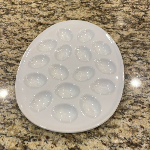 🐣White Ceramic Egg Platter 🥚 Dish - Picture 3 of 11